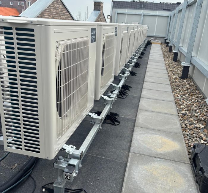 Opstelling warmtepompen in appartementen complex